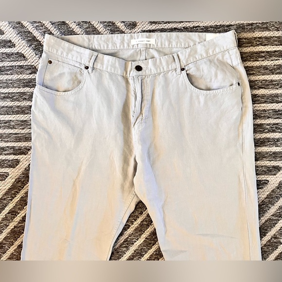 BILLY REID 5 Pocket Pant Lt Gray Green Cotton Linen 40x33 Orig$198 Exc Cond - Picture 11 of 15
